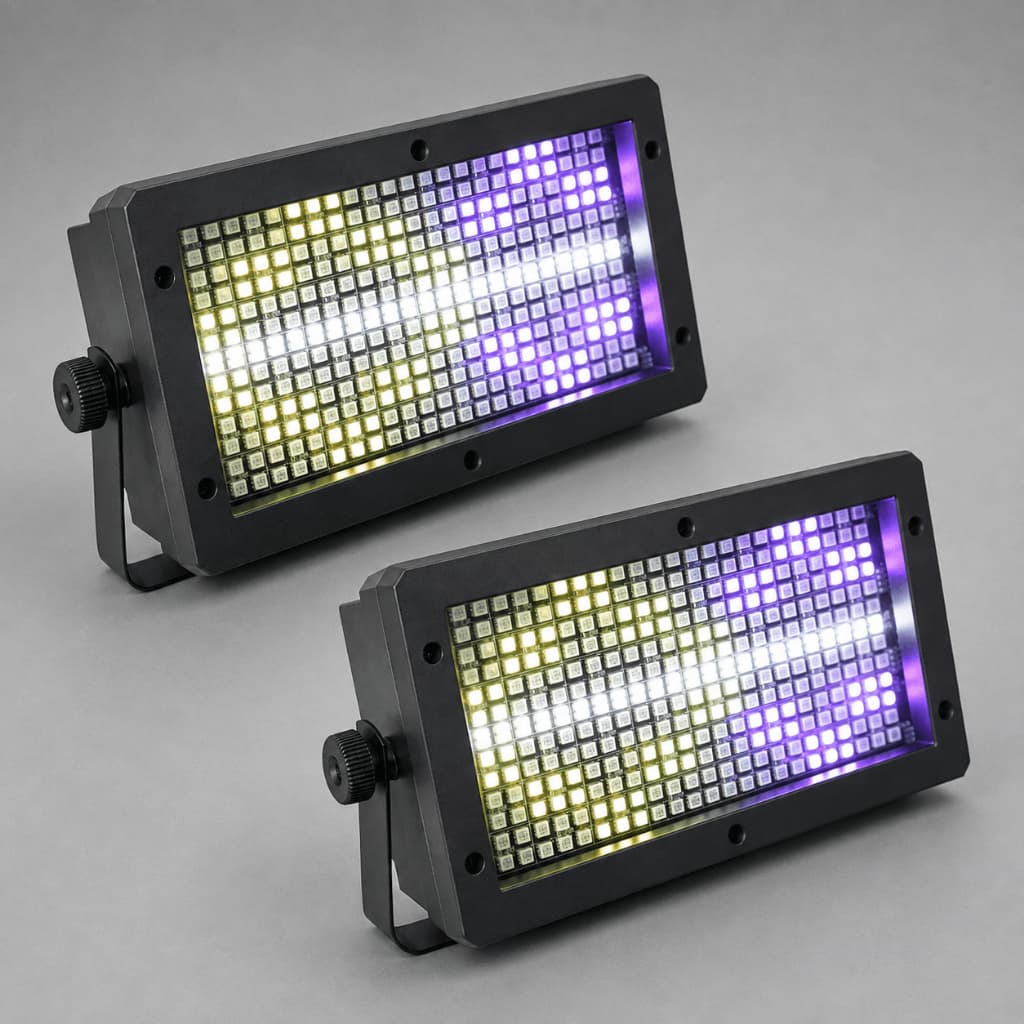 Kit 2 Strobo Led Colorido 336 Leds 100w Rgb Triled Fita Led Branca Automatico Ritmico Iluminacao Profissional - 127/220v