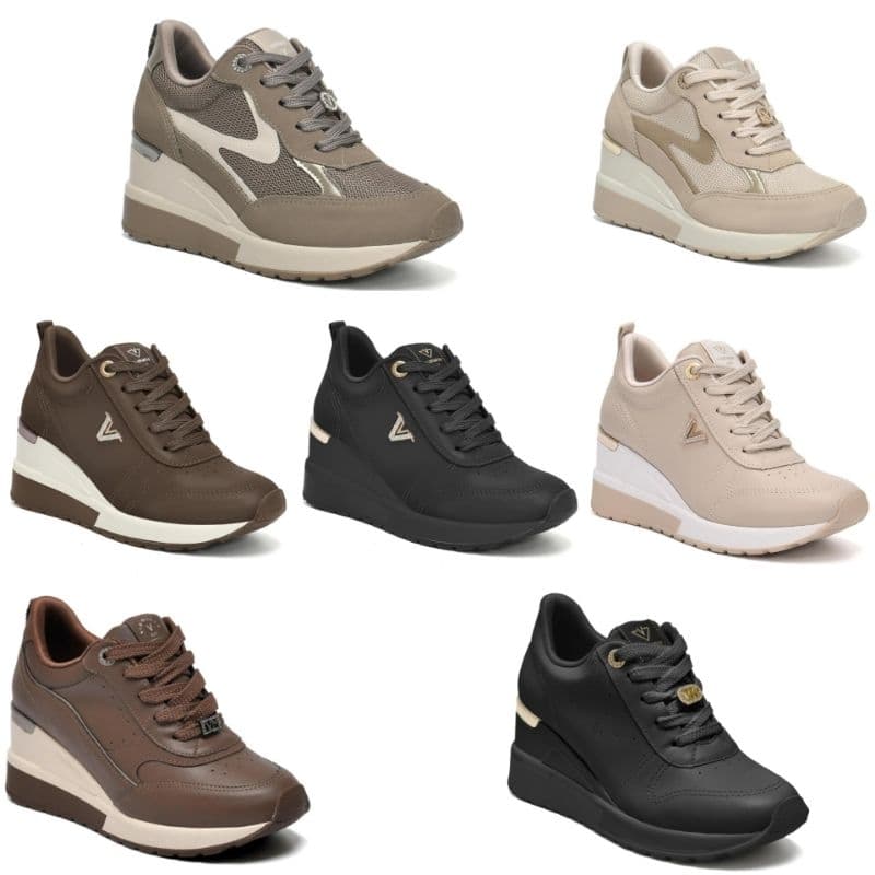 Tênis Anabela Sneaker Via Marte Plataforma Com Cadarço