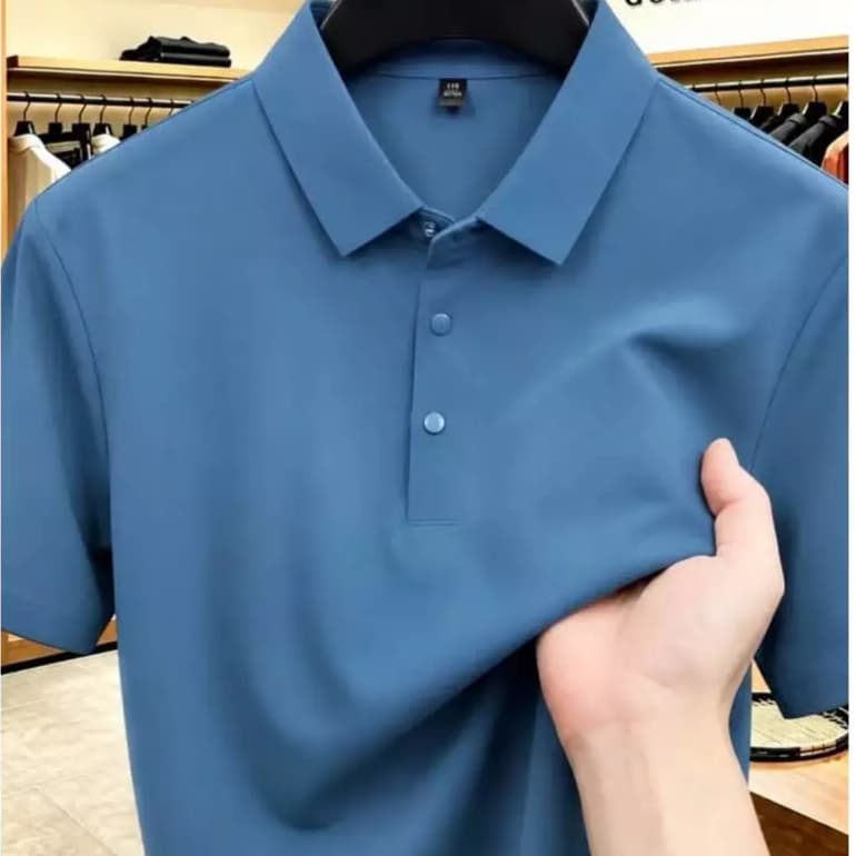Polo masculina Lisa De Seda Camisa Social Cetim secagem rapida