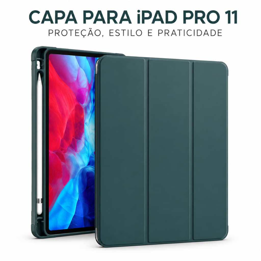 Capa Case para iPad Pro 11 com Suporte, Slot para Caneta, Auto Sleep Wake e Proteção Anti-Impacto