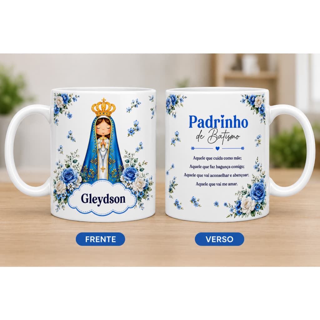 Caneca Personalizada com nome Parinho e Madrinhas, Presente criativo