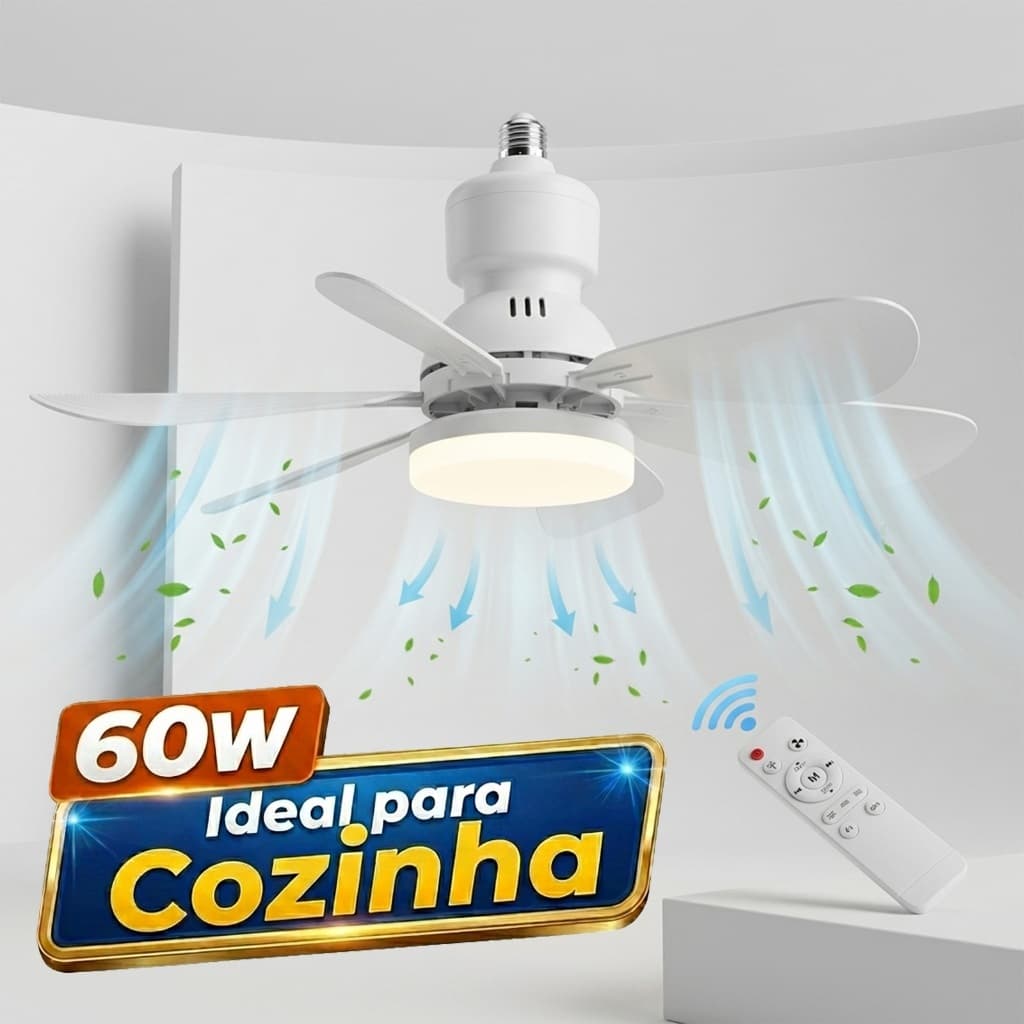 Lâmpada Com Ventilador De Teto Led 80W E27 Para Cozinha Achadinhos