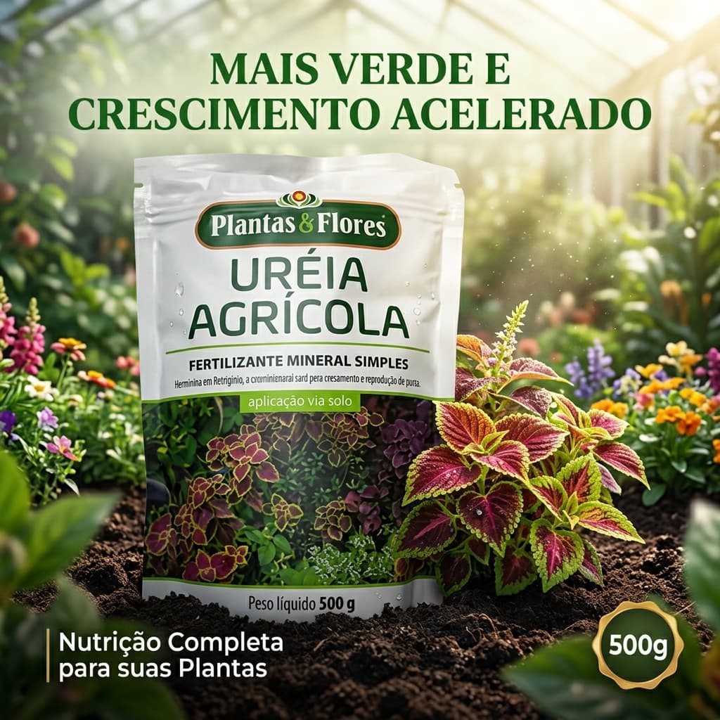 Fertilizante URÉIA Agrícola 500g Granulado Plantas e Flores Adubo Mineral Simples