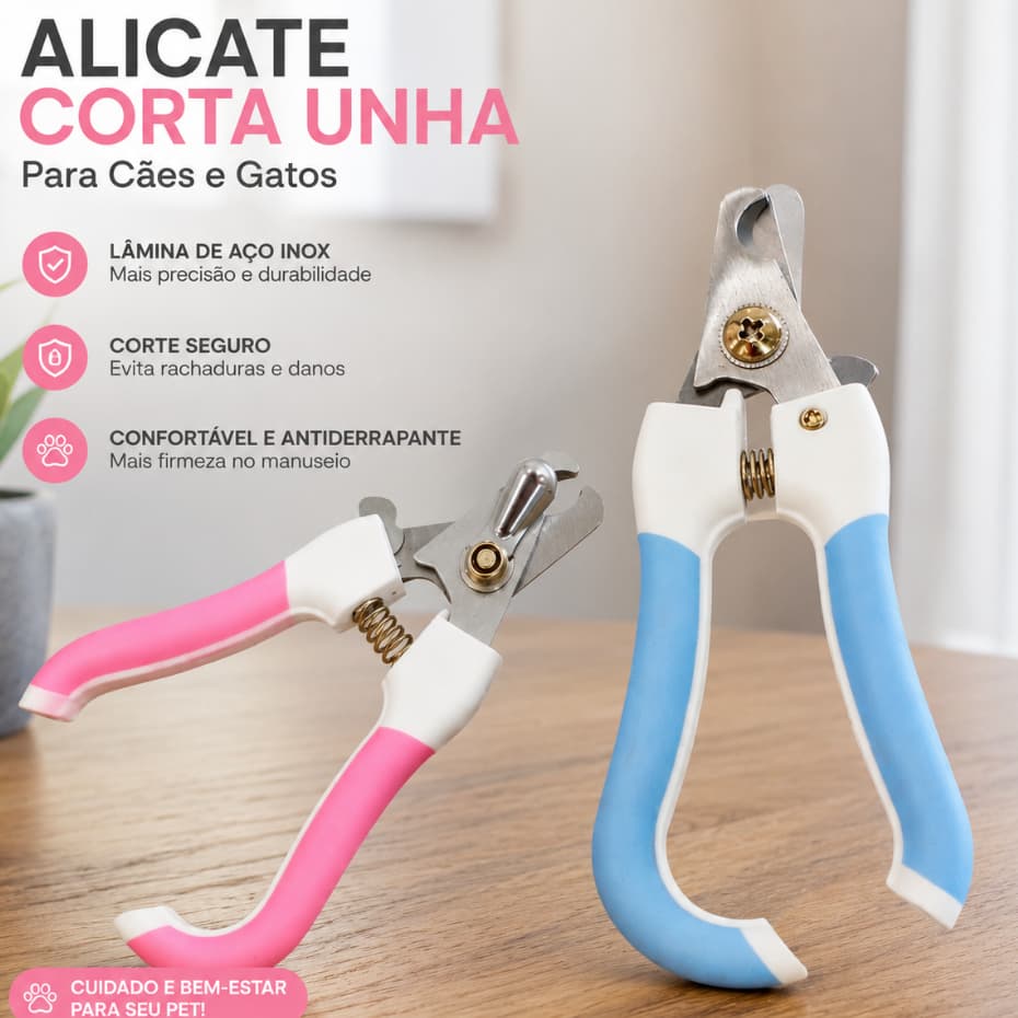 Alicate Tesoura Pet Cortador de Unha para Pet Cães Gatos