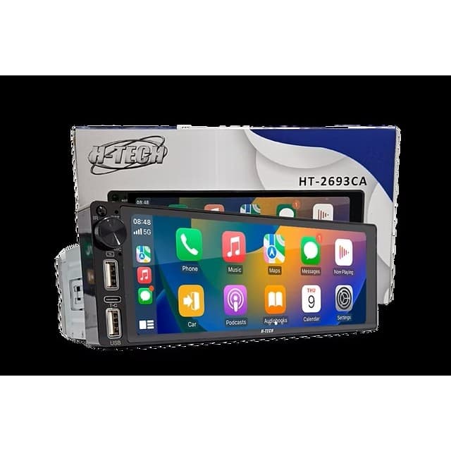 Multimídia 1Din HTech Bluetooth Tela 6.9 Polegadas e Entrada Para Câmera de Ré