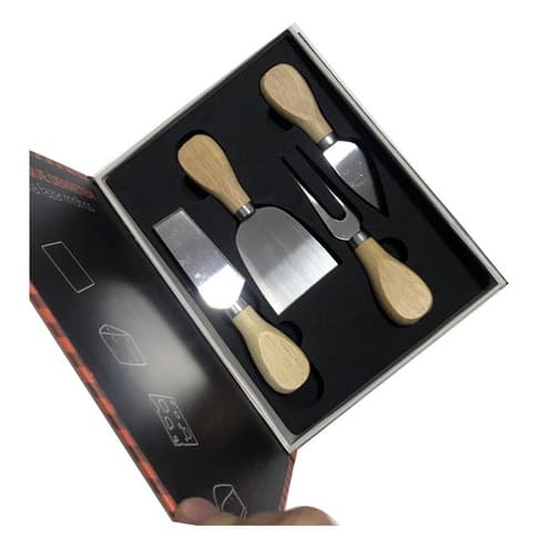Kit  Queijos C/ Suporte Facas Garfo Espátula Livro falso 0 excelente presente