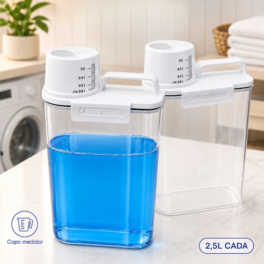 Pote Hermético 2,5L Lyor com Copo Medidor Organizador Porta Mantimentos Cozinha Mulriuso