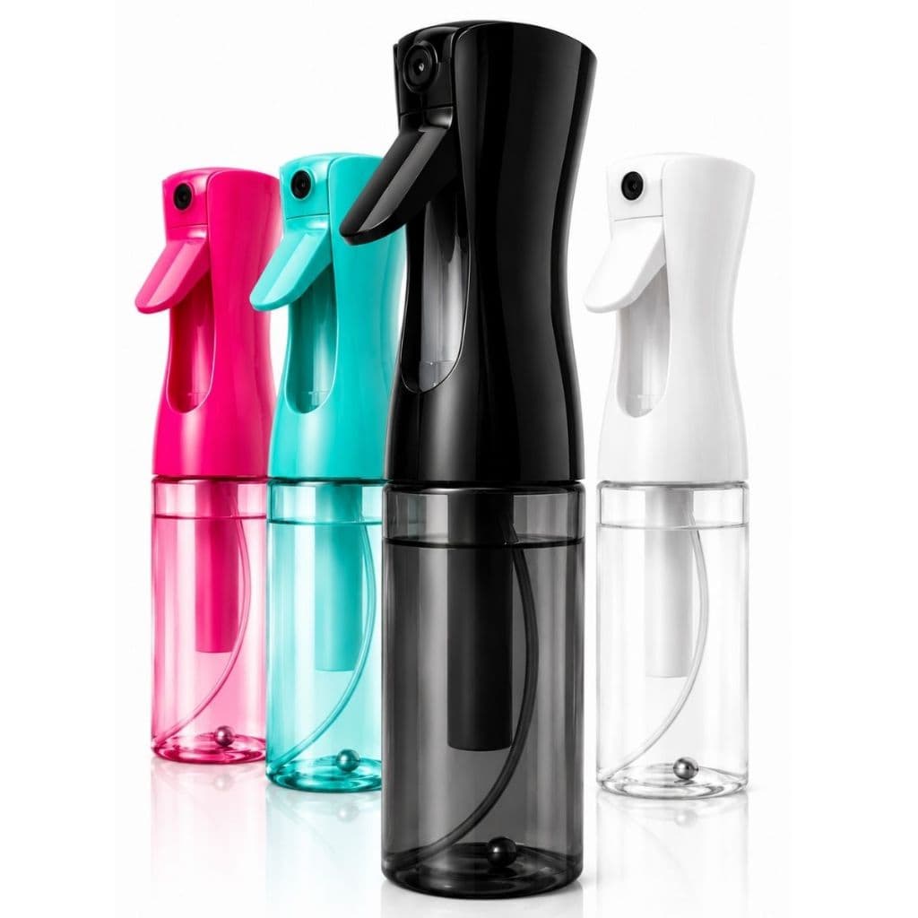 Kit 2 e 3 Spray Frasco Jato de Névoa Contínuo Multiuso Barbearia Borrifador Automático de Água E Produtos Transparente