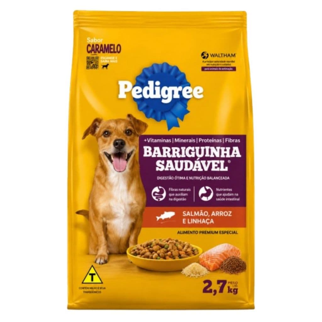 Ração Seca Pedigree Barriguinha Saudável Salmão 2,7kg