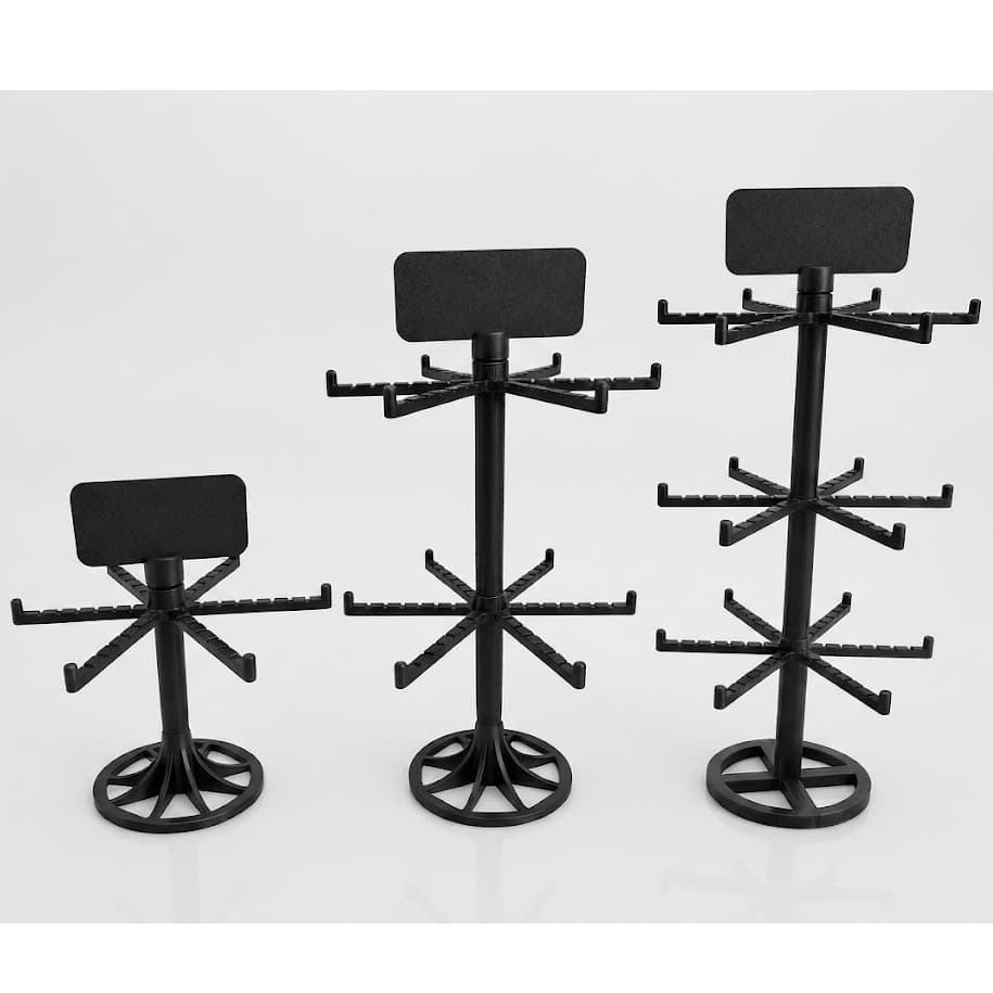 Expositor Giratório para Chaveiros 48/96/144 Lugares |Porta Chaveiros com Encaixe Antideslize e Plaquinha Personalizável
