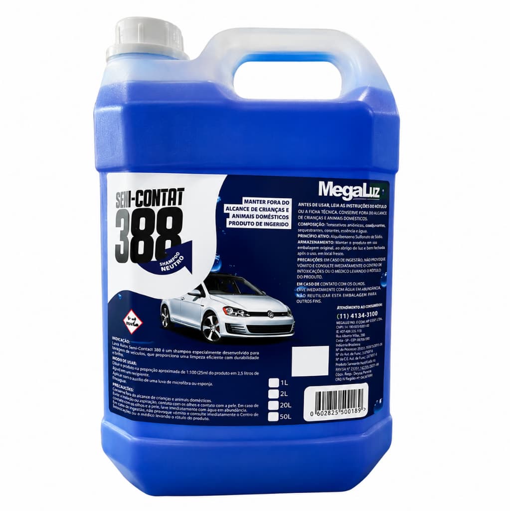 Shampoo Desengraxante Alcalino 5L Sem Contato 388 Profissional