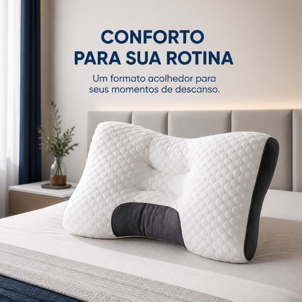 Travesseiro Ortopédico Cervical Respirável - Conforto e Suporte com Toque Macio e Lavável na Máquina