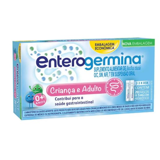 Probiótico Enterogermina 20 frascos de 5ml - Criança e Adulto