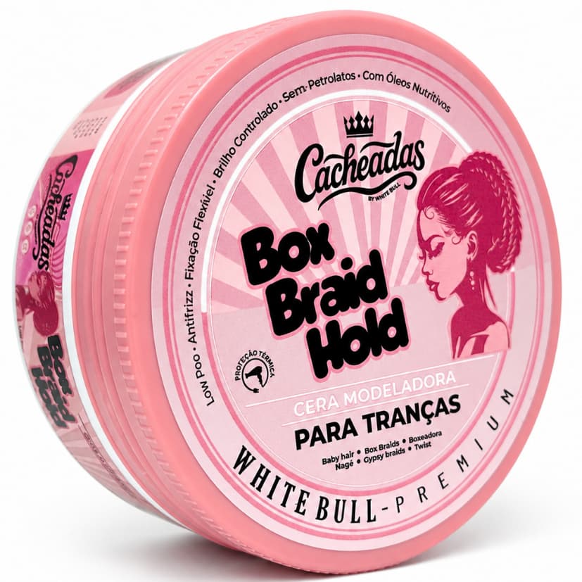 Pomada Cera Modeladora Premium Box Braid Hold para Tranças 150g - Cacheadas by White Bull
