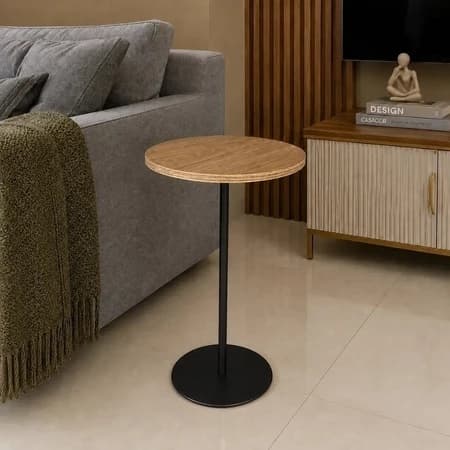Mesinhas Lateral Apoio De Sofá Pé Fino MDF Sala Quarto Recepção Escritório Notebook Moderna Luxo Premium Decoração