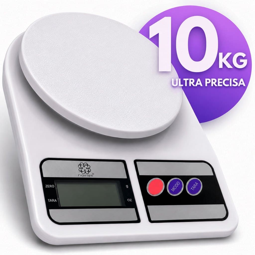 Balança Digital Cozinha 10Kg Cozinha Dieta Alimentos Precisão Digital Nutrição Confeitaria