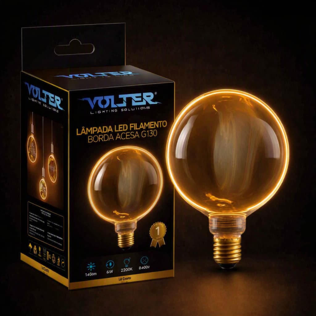 Lâmpada Led Filamento Retrô Borda Flame 4w Bivolt 2200k Volter