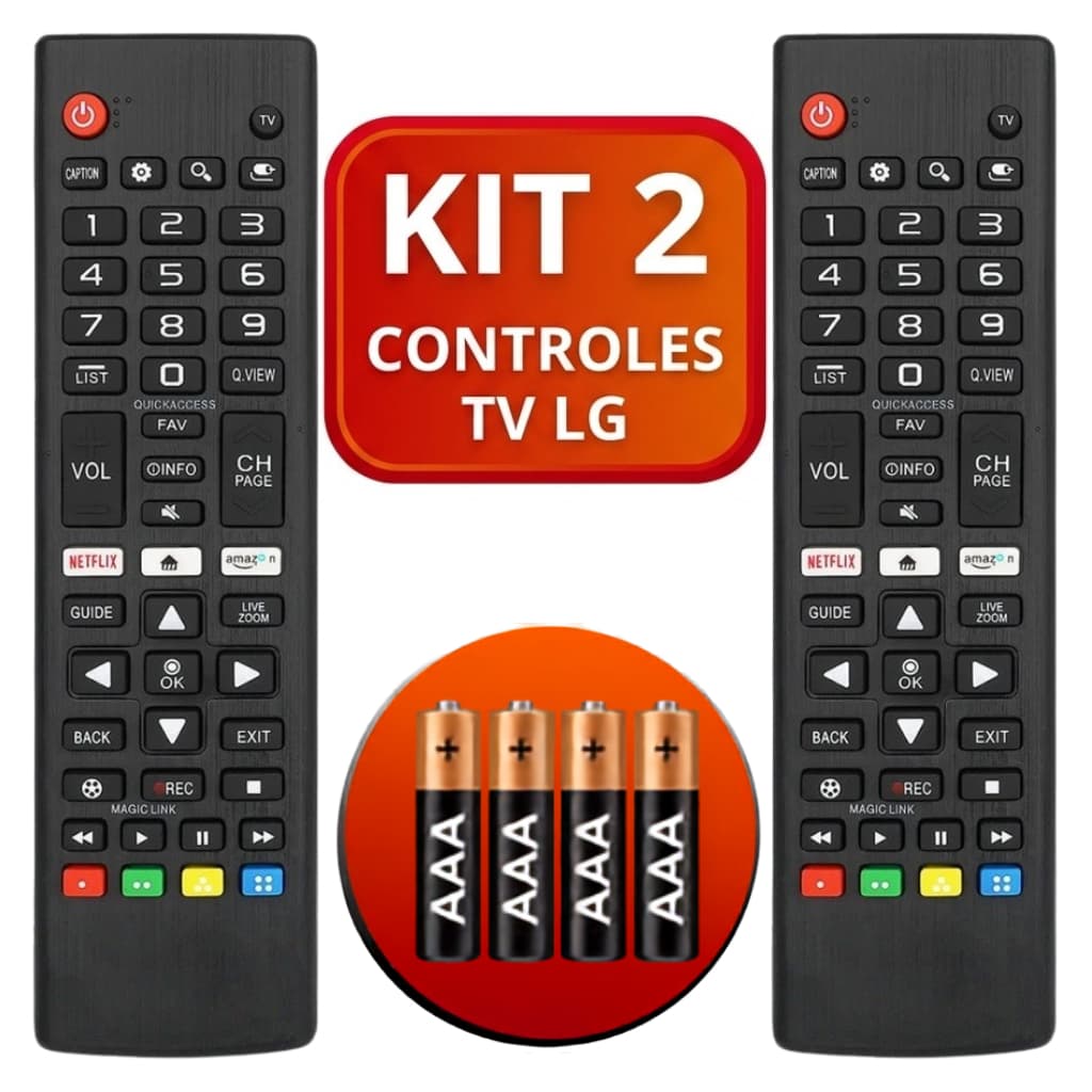 Controle Remoto Televisão LG Smart TV 4K LED LCD Com Pilhas e Atalho Netflix | Envio 24h