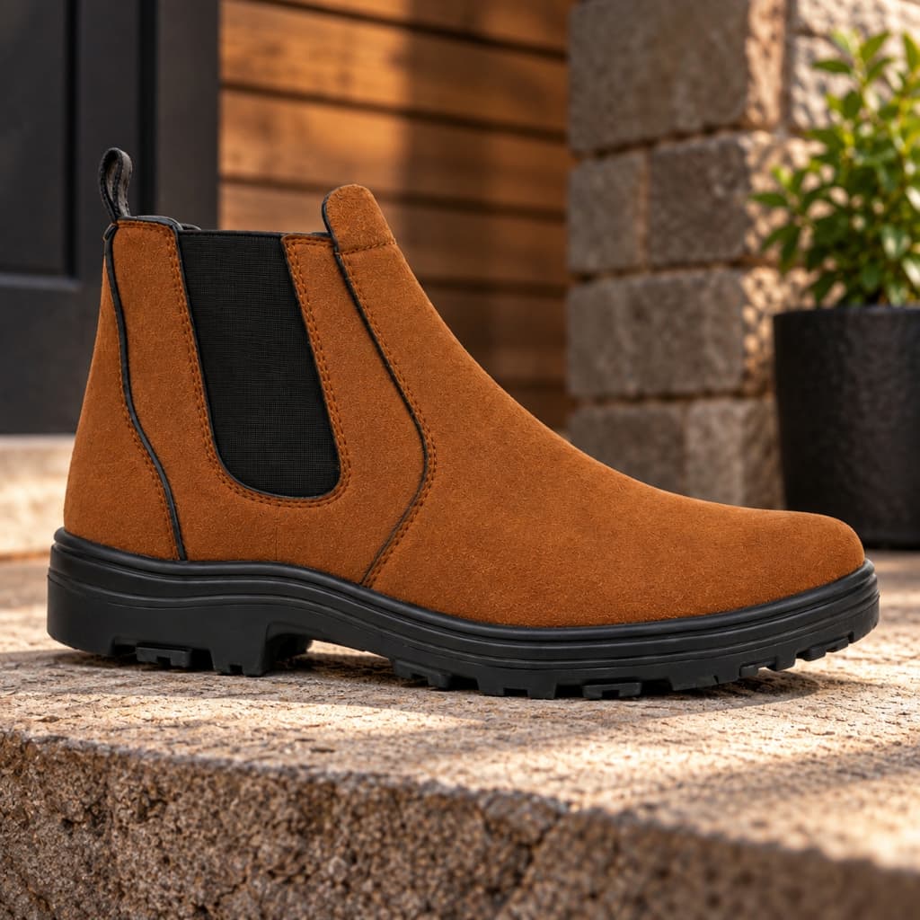 Bota Masculina Chelsea Botina Casual Cano Curto Confortável Solado Tratorado Coturno Para Trabalho Dia a Dia