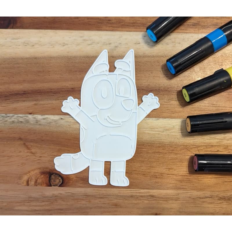 Plaquinha 3D Para Colorir Bluey / Bingo Infantil Reutilizável – Lembrancinha Criativa