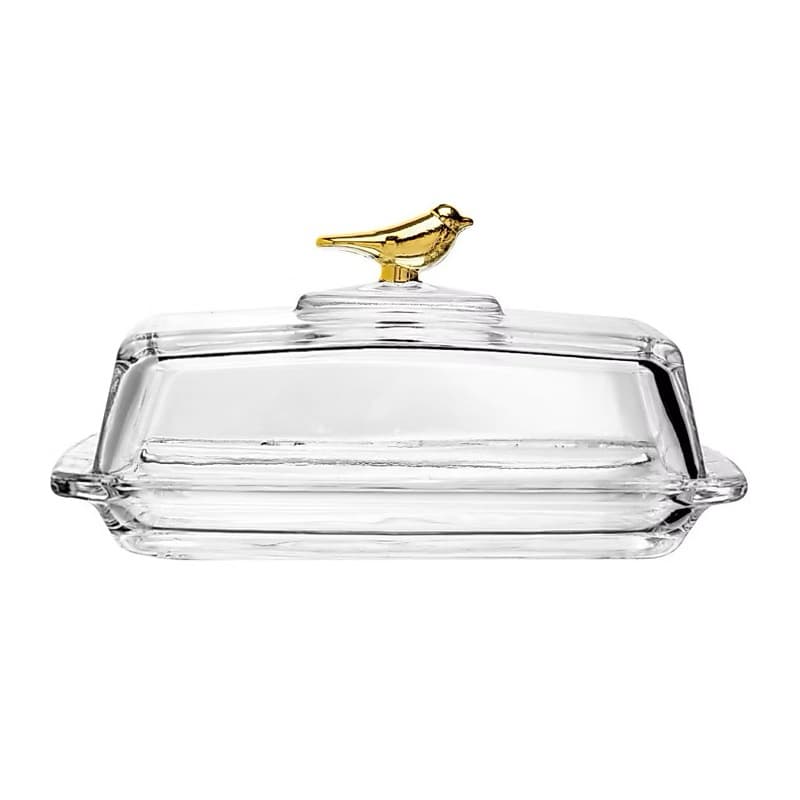 Manteigueira com Tampa Golden Bird Wolff 18x10x9cm