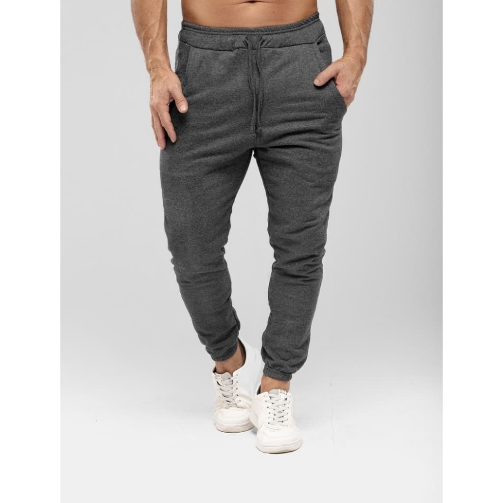 Calça Moletom Masculina Slim Academia dia a dia Casual Felpado Com Amarração