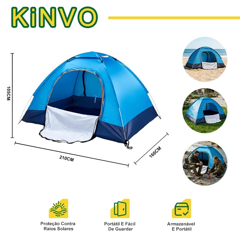 Kinvo Barraca Camping Iglu 3/4 Pessoas - Barraca De Acampamento A Prova D'Água - Barraca Camping Praia