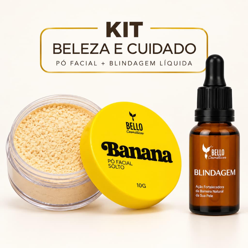 Kit Pó Banana 10g + Blindagem de Maquiagem | Primer Fixador Efeito Matte