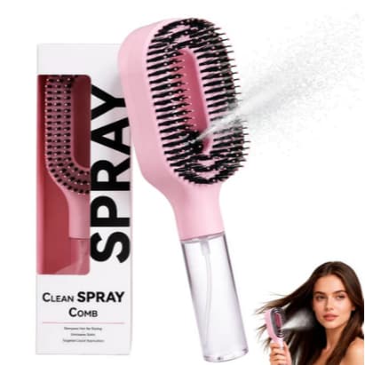 Pente Spray 2 em 1 Escova Desembaraçadora Massageadora Couro Cabeludo Borrifador Anti Frizz Para Cabelos SUS