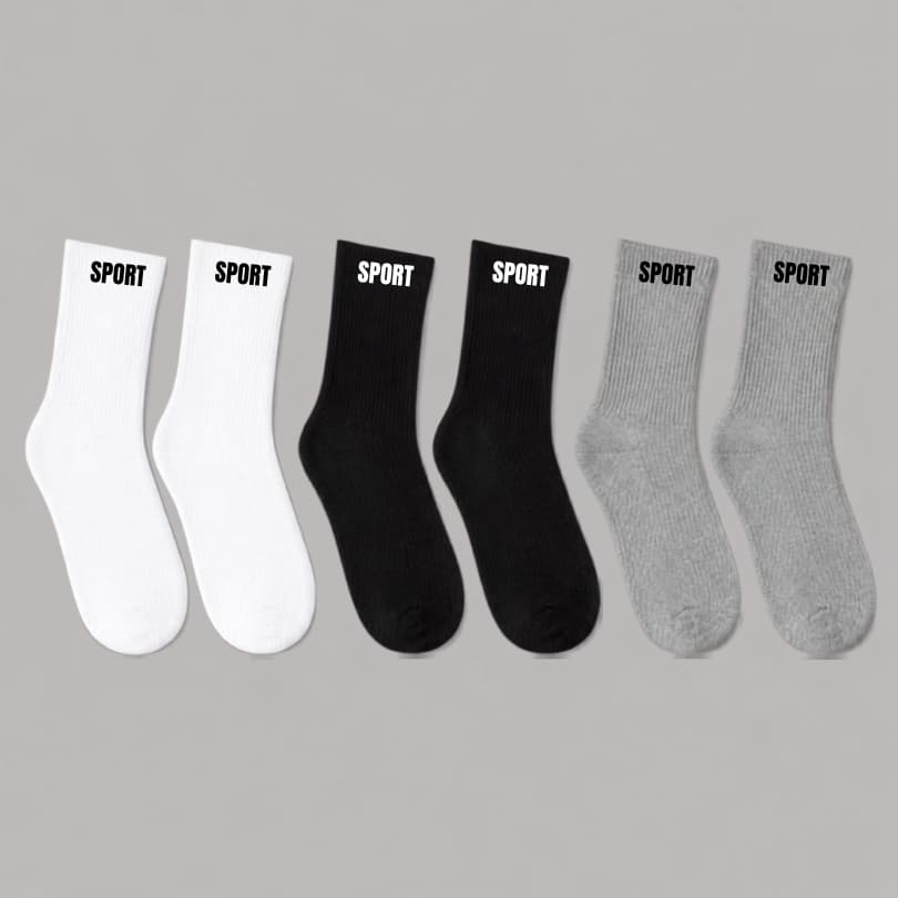 MEIAS MASCULINAS ALGODÃO  KIT 3 PARES 3 CORES