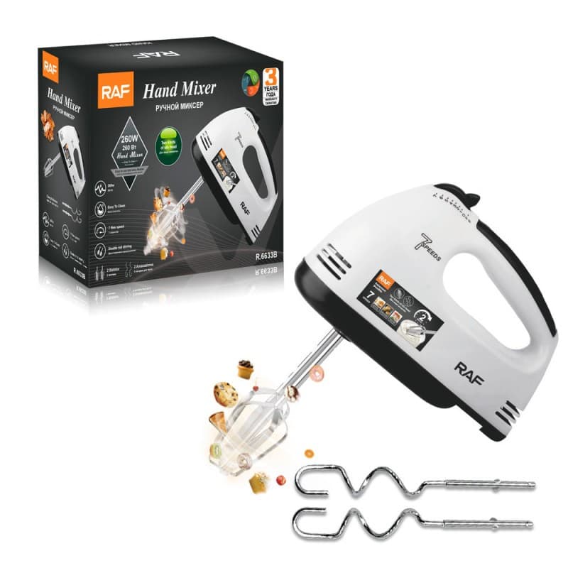 Batedeira Eletrica Raf Hand Mixer 7 Velocidades 270W 19500Rpm 220V