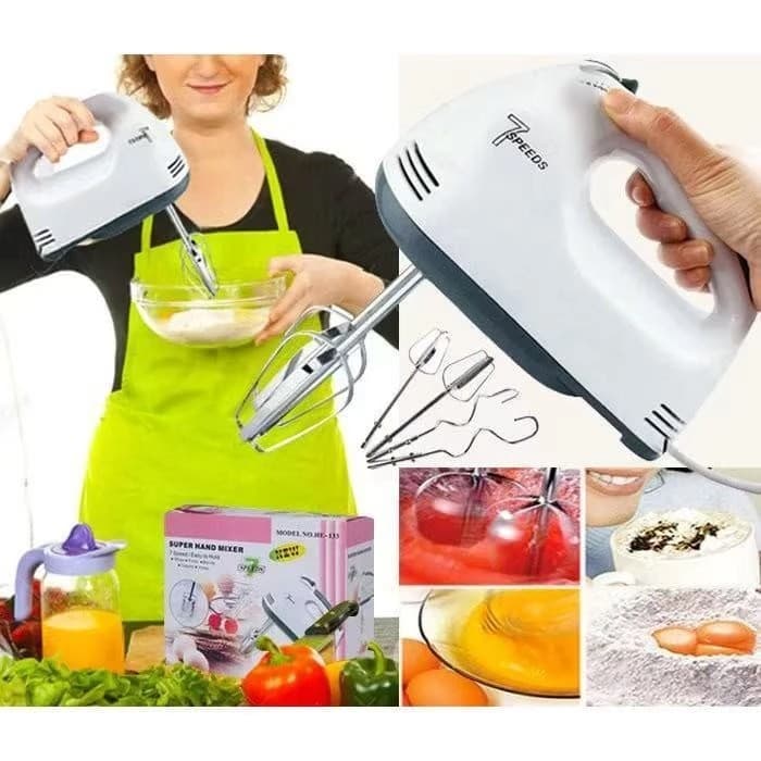Batedeira De Mão Elétrica Bolo Chantilly 7 Velocidades110V Batedeira Massa Bolo Ovos--3561