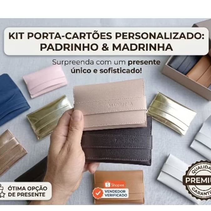 Kit 10 Carteiras Personalizadas Padrinho Madrinha convite Casamento noiva mimo lembrancinha