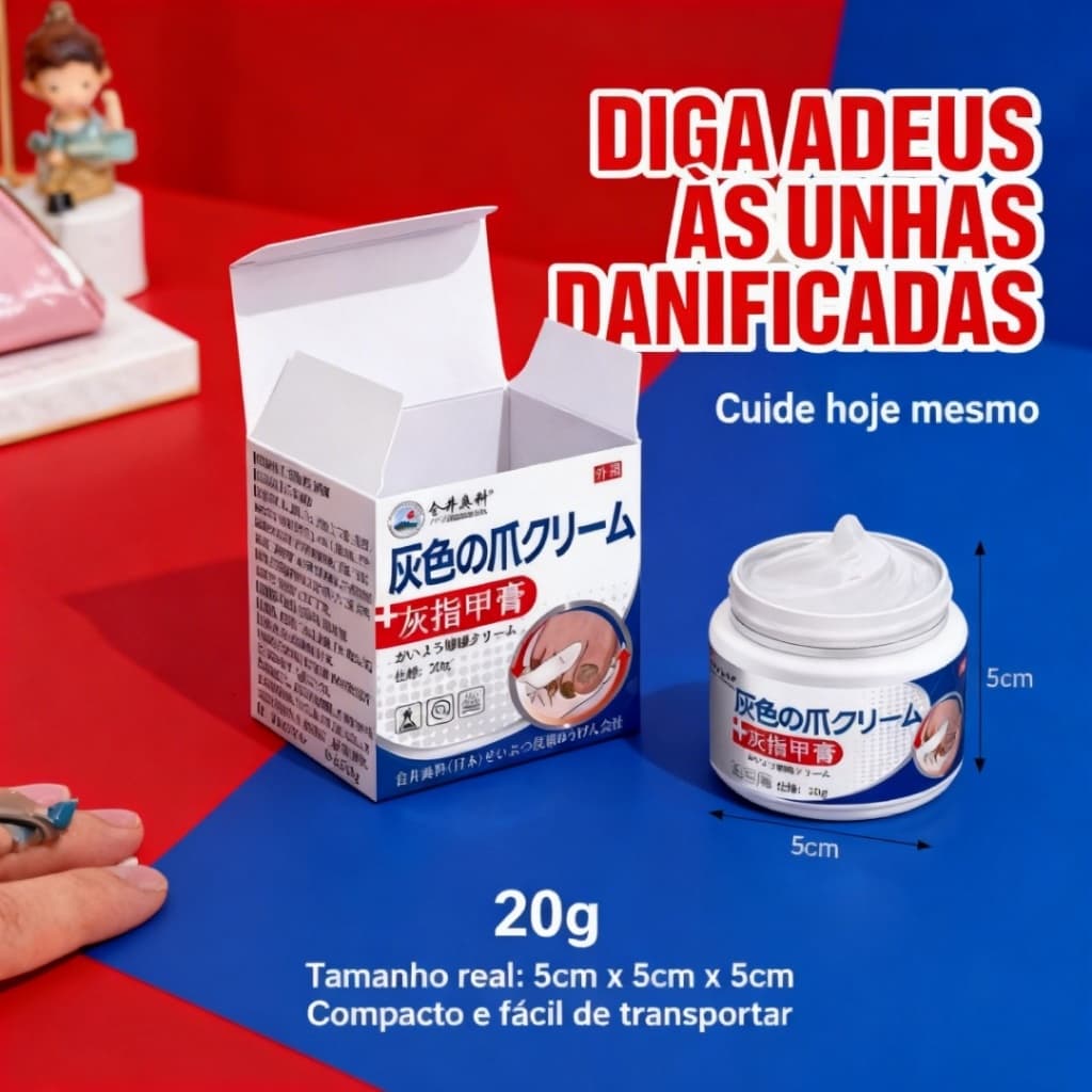Creme para Unhas Danificadas 20g Hidratação Profunda Uso Contínuo