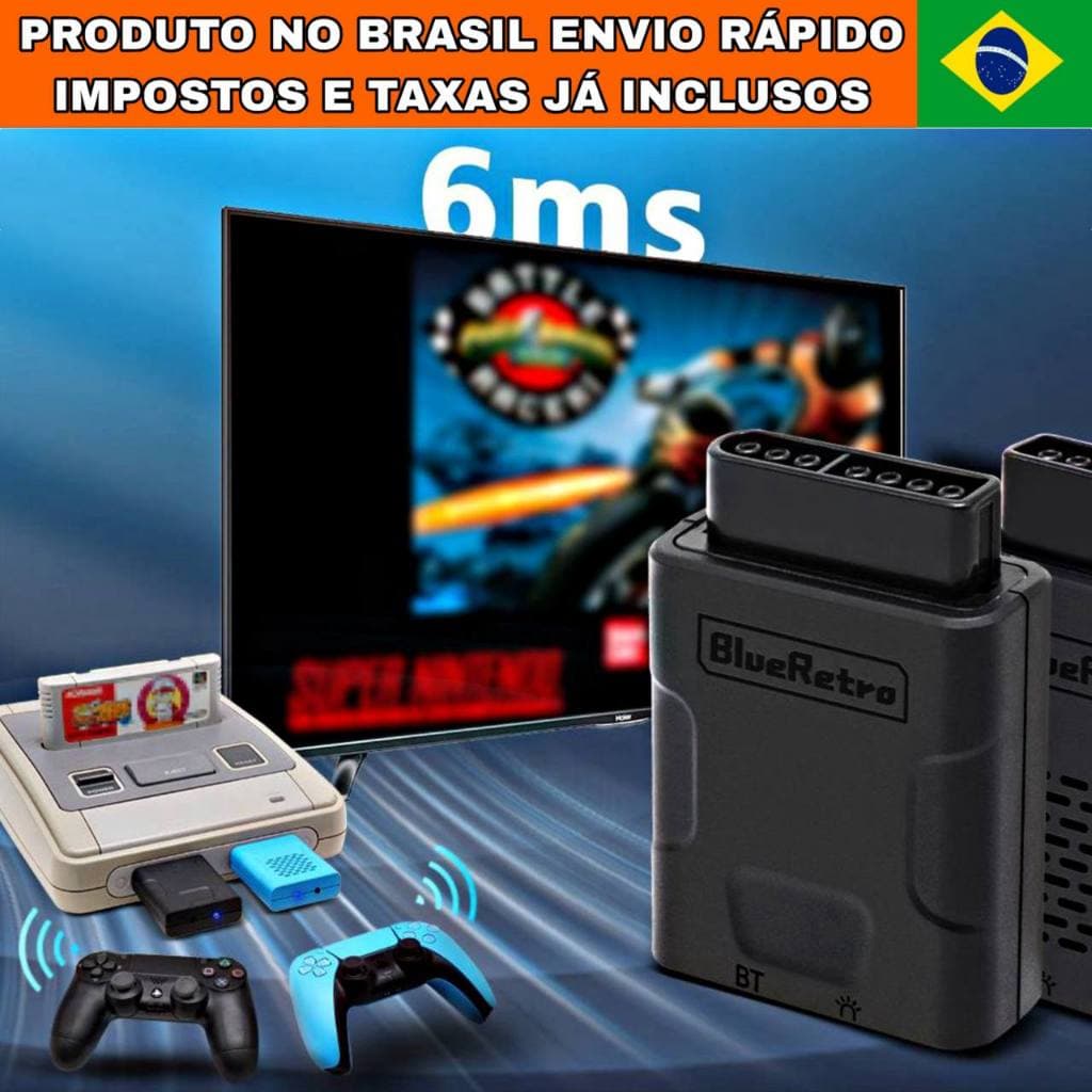 ADAPTADOR Bluetooth para Nintendo SNES, SFC Bluetooth BlueRetro RetroScaler original