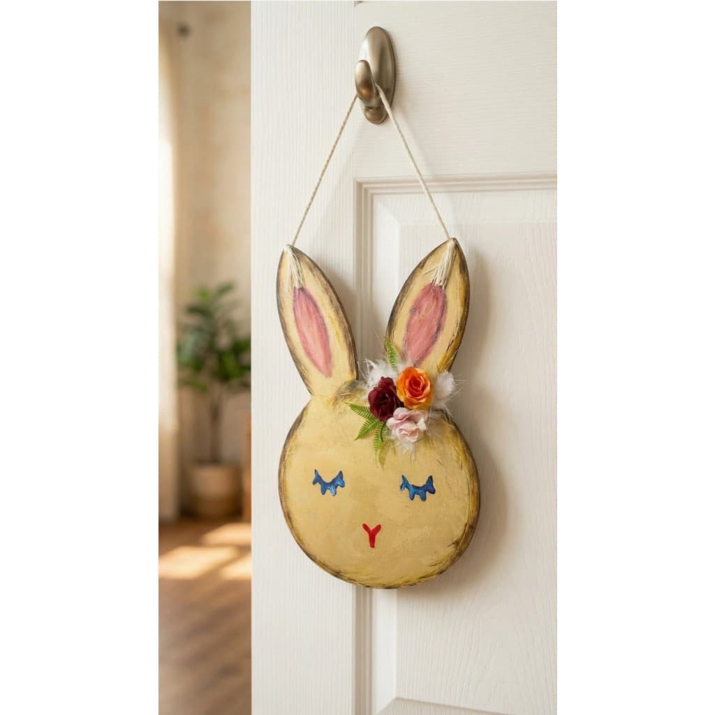 Enfeite de Porta  Coelho da Páscoa decoração madeira Decorativo