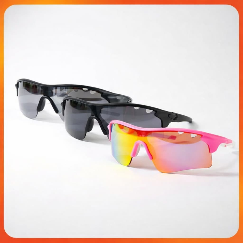 KIT Óculos de Sol Esporte Ciclismo Corrida Treino Crossfit Solar UV400 Lentes Coloridas Armação Aleatória Unissex Leve