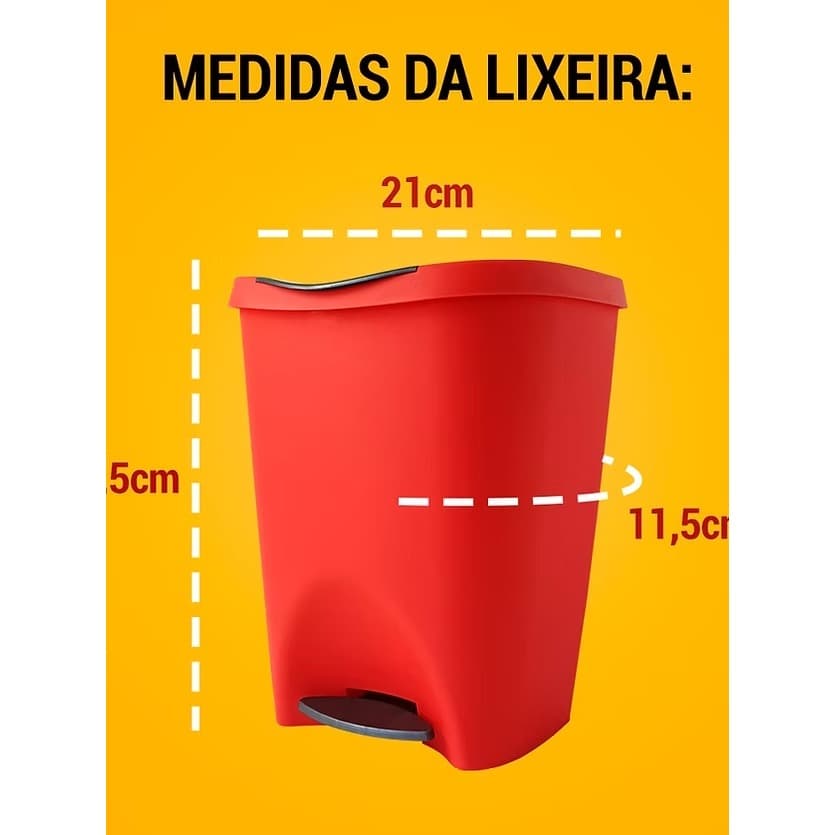 Lixeira de Cozinha 7,5 Litros com Pedal Plástico