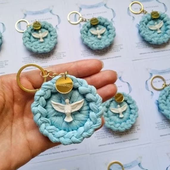 kit 40 ou 50 Chaveiro Mandala, Batizado, Crisma, 1°eucaristia, Espírito Santo ou Nossa Senhora