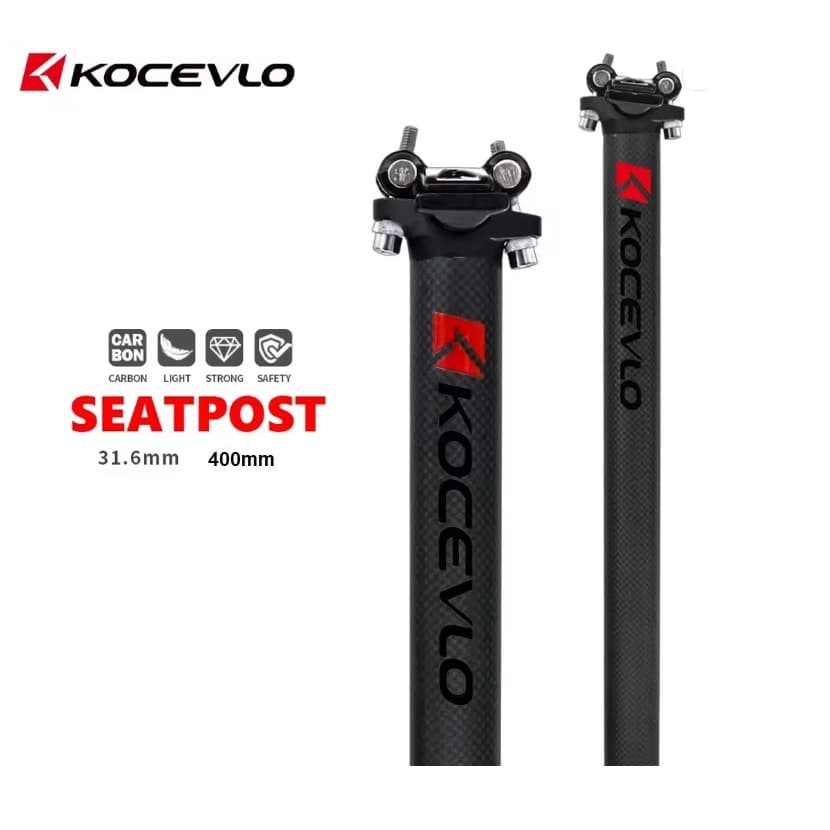 Canote Selim Carbono Kocevlo 31.6 400mm Speed Mtb 196grs -original Preto