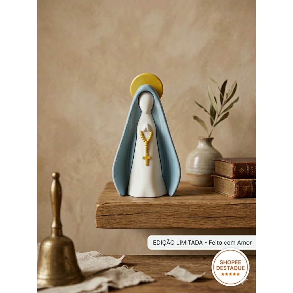 Escultura Decorativa Nossa Senhora - Minimalista e Sofisticada - Impressão 3D