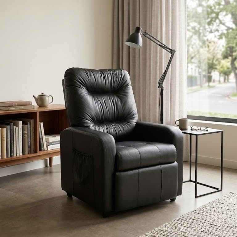 Poltrona Papai Azera New Courino Encosto Assento Reclinável Retrátil Ideal Para Sala Estar Quarto Hospital Clínica - AV