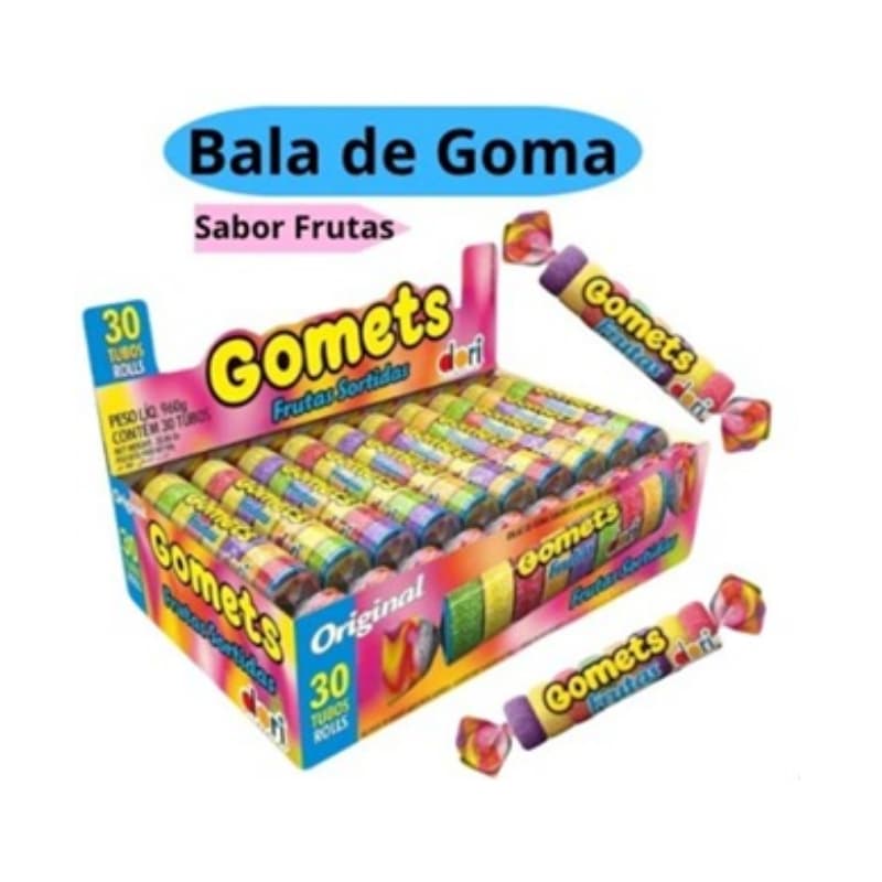 Jujuba Gomets Yogurte 30 Unidades | Tubo Doce Colorido Festa Lembrancinha Festa / Lembrancinha