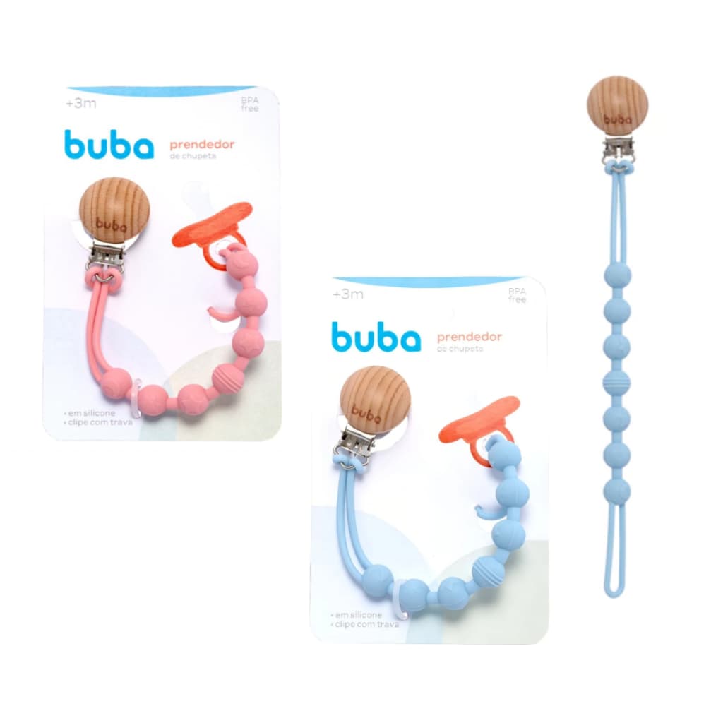 Prendedor De Chupeta em Silicone Buba Trava Prendedor De Bico