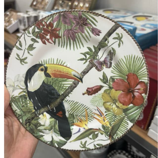 Prato De Sobremesa Decorado Diversos De Cerâmica Mesa Posta Decorativo 2 Linha