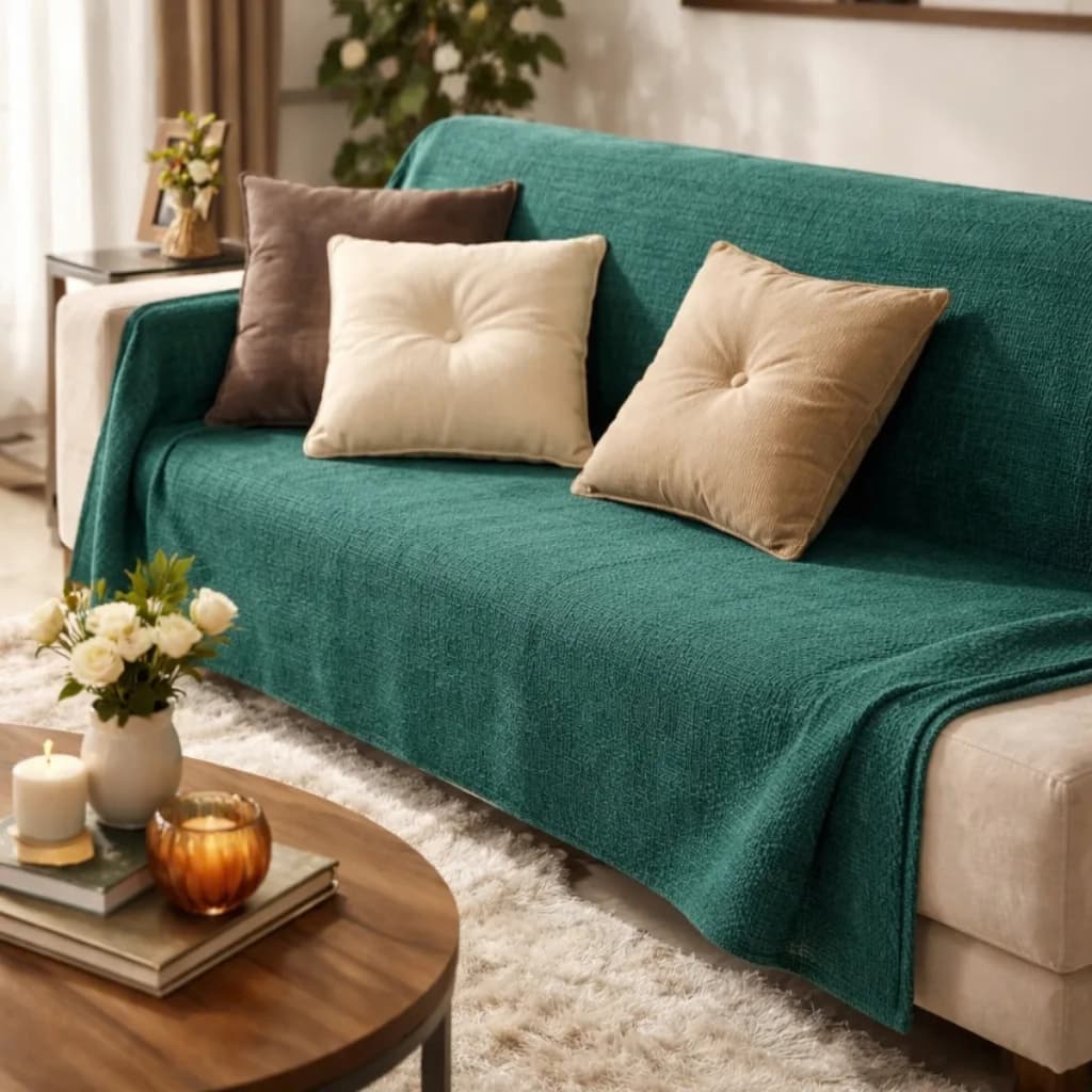 Manta Para Sofá Lisa Gigante e Pequena Decorativa Várias Cores Barato e Luxo Confortável