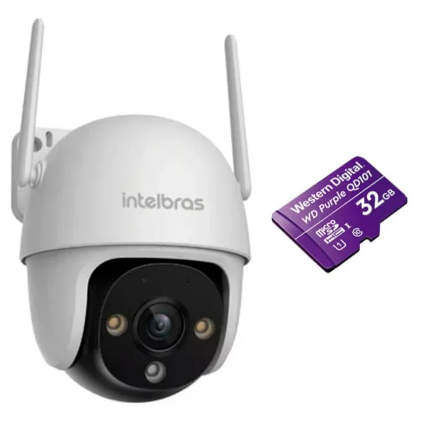 Câmera IP Wi-Fi Mini Speed Dome iM7 S Full Color Intelbras 1080p c/ Micro SD 32GB WD Purple