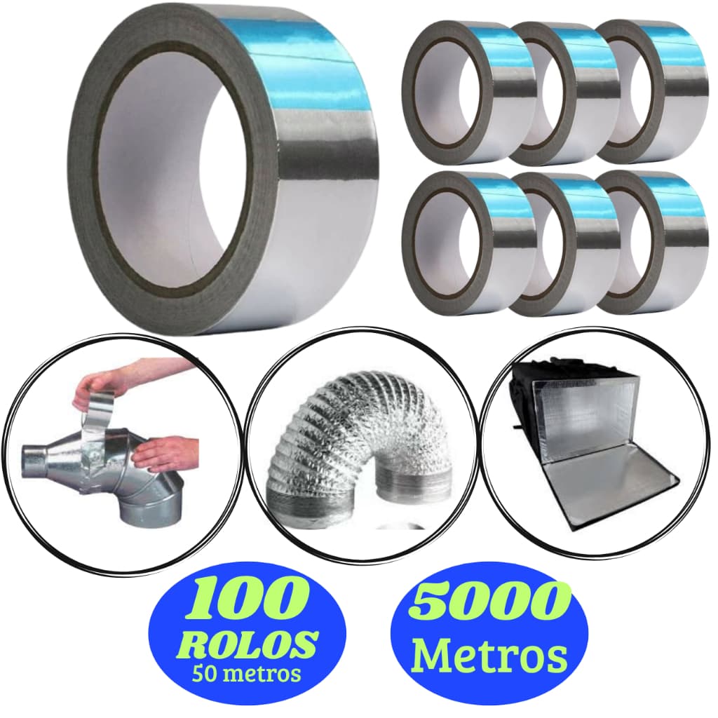 100 ROLOS 5000 METROS ISOLAMENTO TERMICO ALUMINIZADO CAIXA D ISOPOR REFRIGERAÇÃO,ADESIVO,REVESTIMENTO