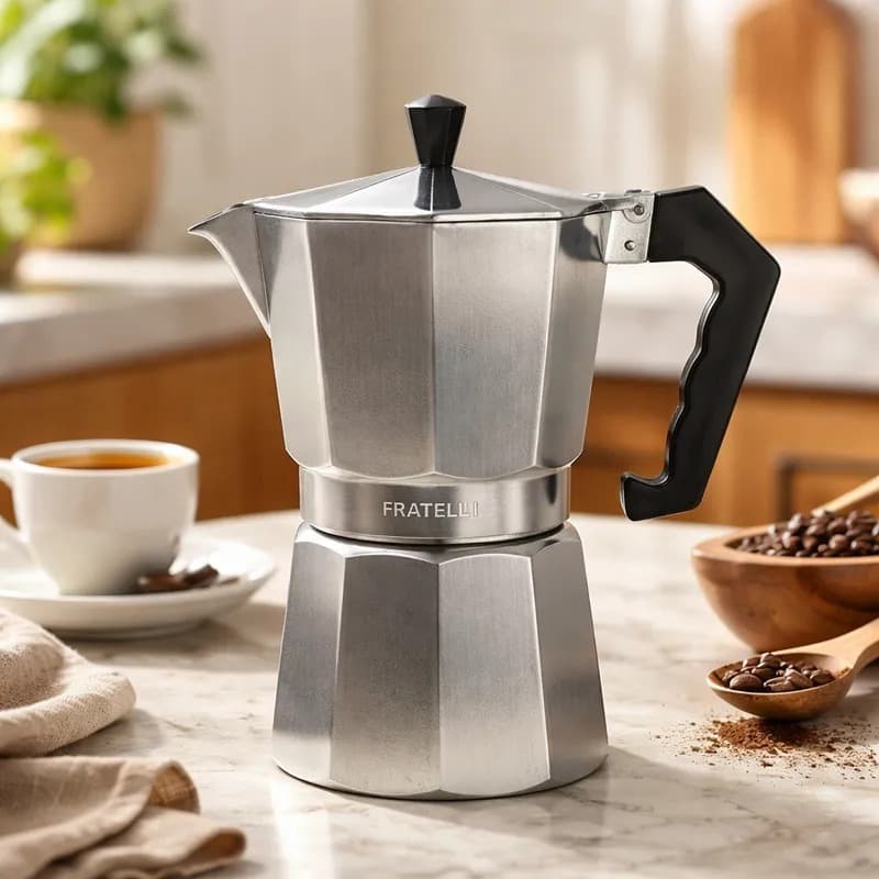 Cafeteira Italiana Moka Express Aluminio Tradicional Rendimento 9 Xicaras Cafe Fresco Rapido