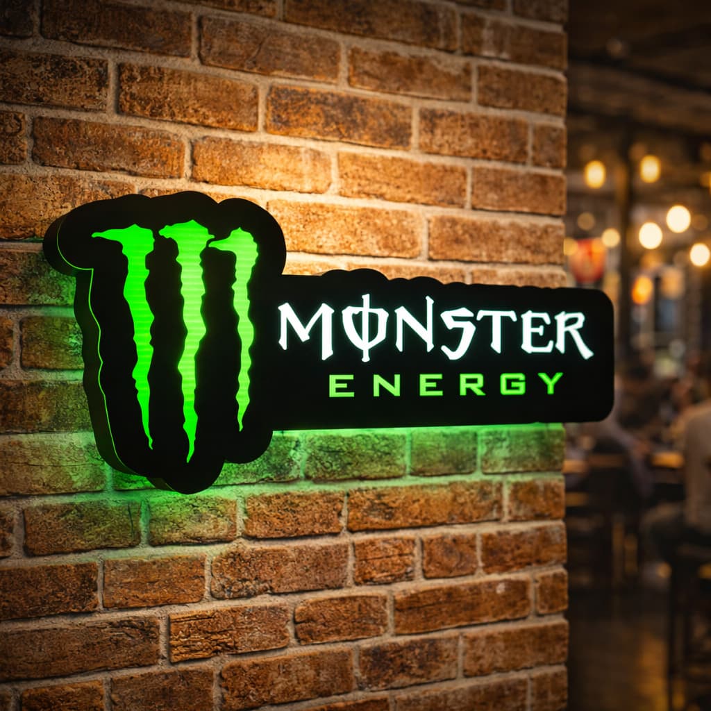 Letreiro Placa  Energy Bar 58x28 Prova D agua Parede LED Luminoso